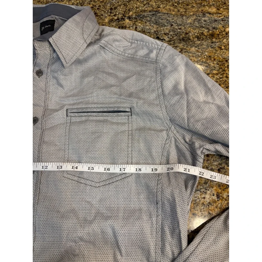 (2 BUNDLE) NWT Perry Ellis & JB Holt Button Down Shirt Blue Grey Slim Athletic L
